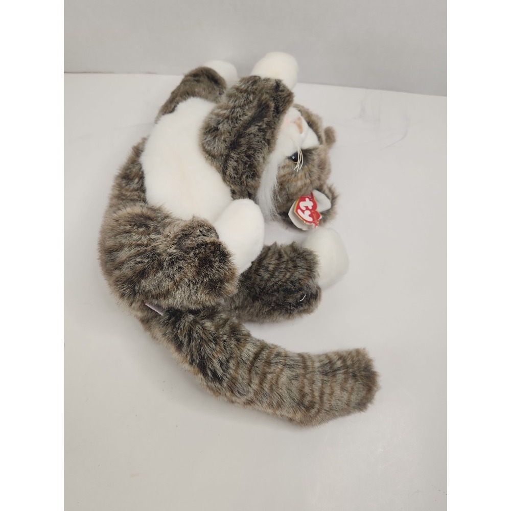 Ty Classic O'Malley Cat Plush 2002 Retired 12" Stuffed Animal Fluffy Tabby W/Tag - Picture 16 of 16